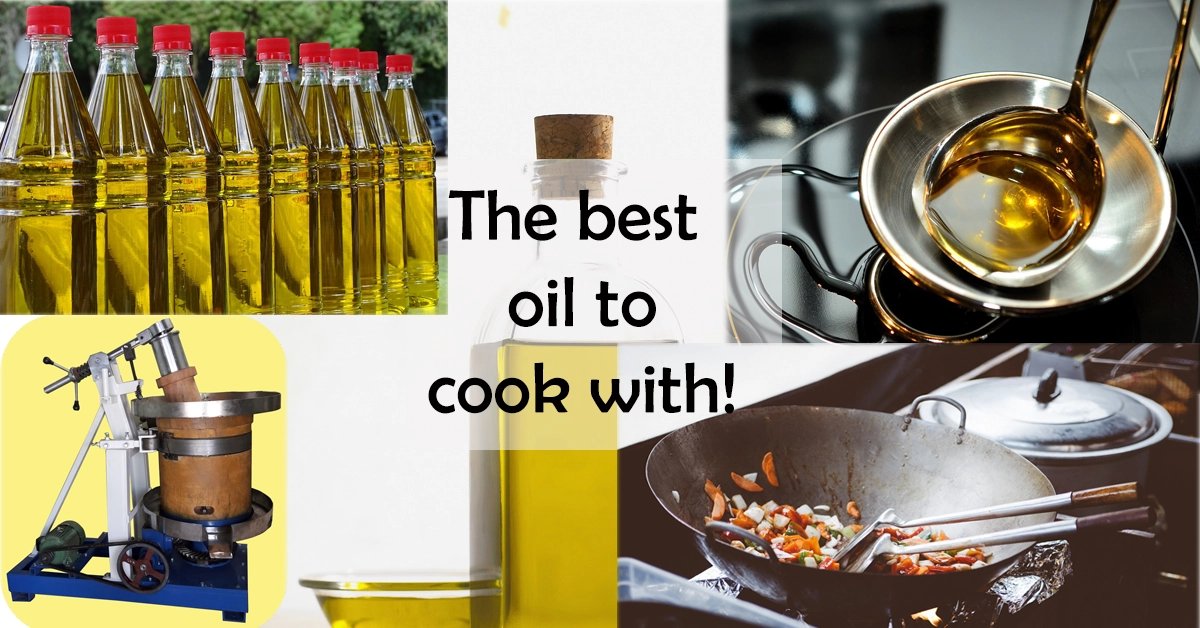 The best oil to cook with text with oil images